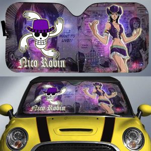 Nico Robin Car Sunshade Custom One Piece Anime Car Accessories Manga Galaxy Style