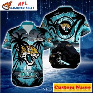 Oceanfront Jacksonville Jaguars – Wave Rider Custom Name Hawaiian Shirt