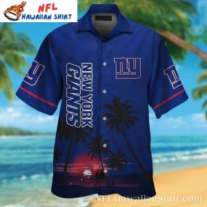 Oceanfront NY Giants Hawaiian Shirt – New York Giants Aloha Sunset