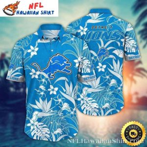 Oceanic Blue Floral Detroit Lions Hawaiian Shirt For Men