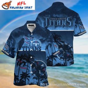 Oceanic Blues – Tennessee Titans Palm Tree Aloha Shirt