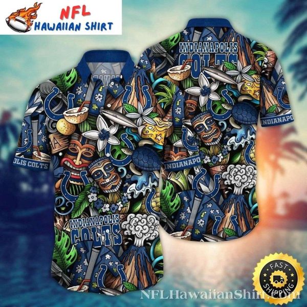 Oceanic Tiki Adventure – Indianapolis Colts Hawaiian Aloha Shirt