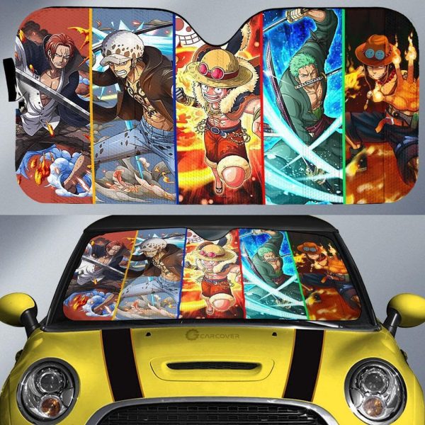 One Piece Car Sunshade Custom Anime Car Accessories