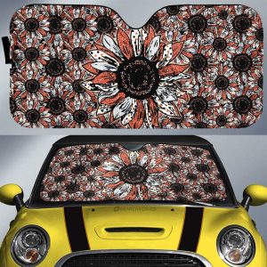 Orange Sunflower Car Sunshade Custom Car Decoration