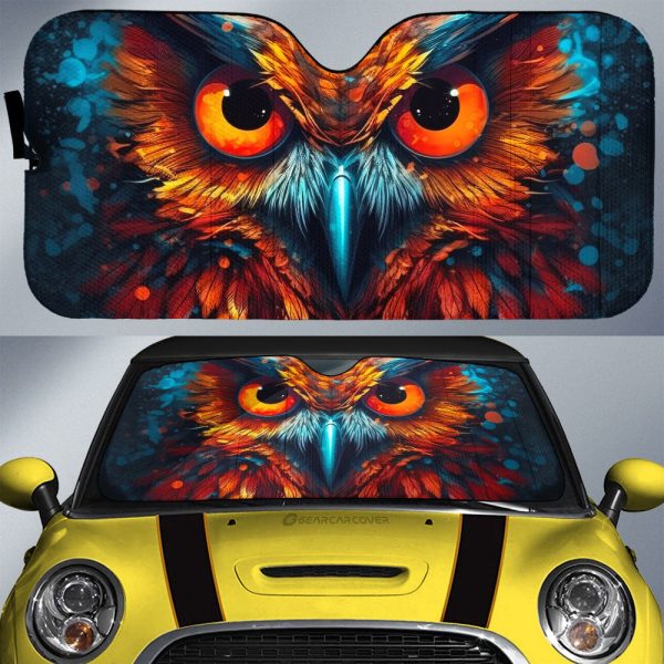 Owl Colorful Car Sunshade Custom Car Accessories