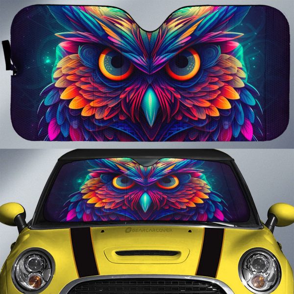 Owl Colorful Car Sunshade Custom Car Accessories