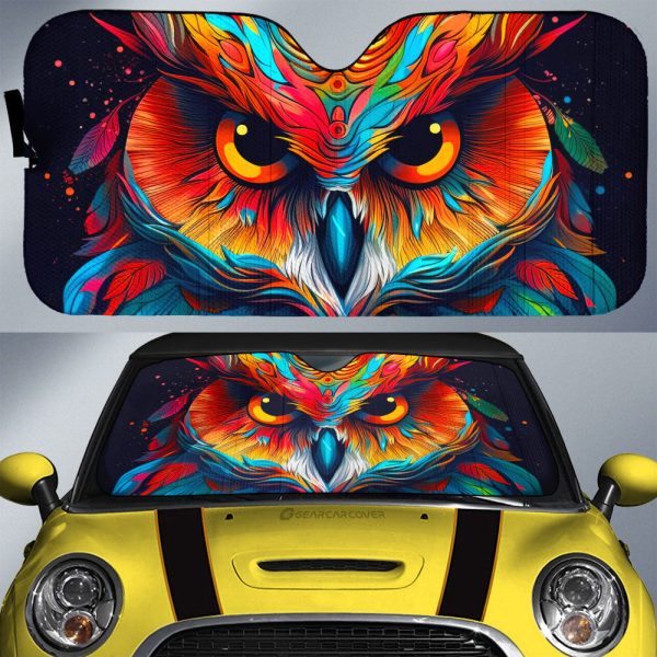 Owl Colorful Car Sunshade Custom Car Accessories