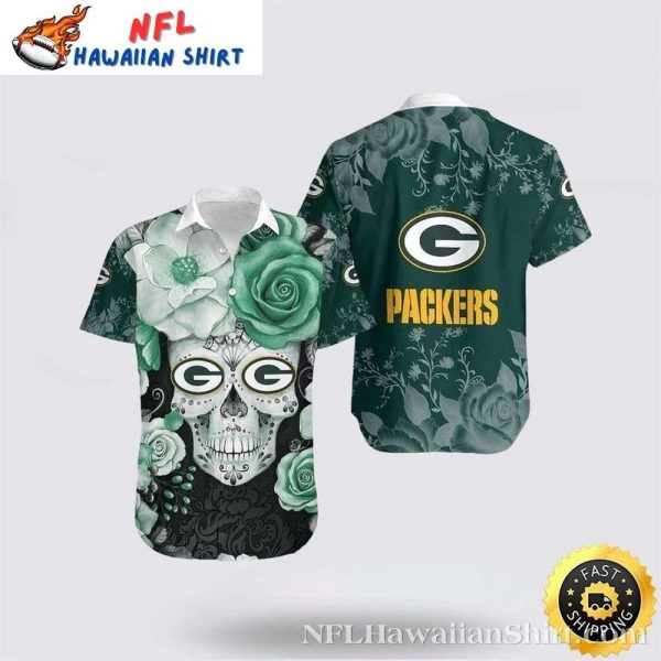 Packers Enthusiast Sugar Skull Men’s Hawaiian Shirt