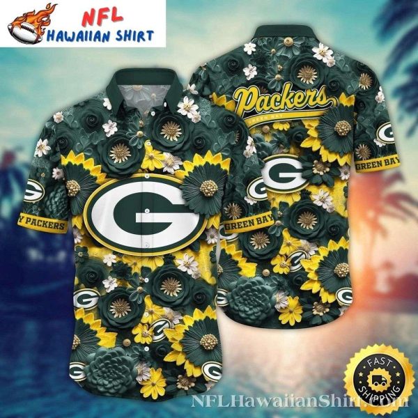 Packers Sunflower Vortex Men’s Hawaiian Shirt