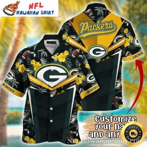 Packers Sunset Yellow Hibiscus Personalized Hawaiian Shirt