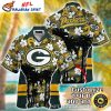 Palm Shadow Play – Green Bay Packers Midnight Floral Hawaiian Shirt