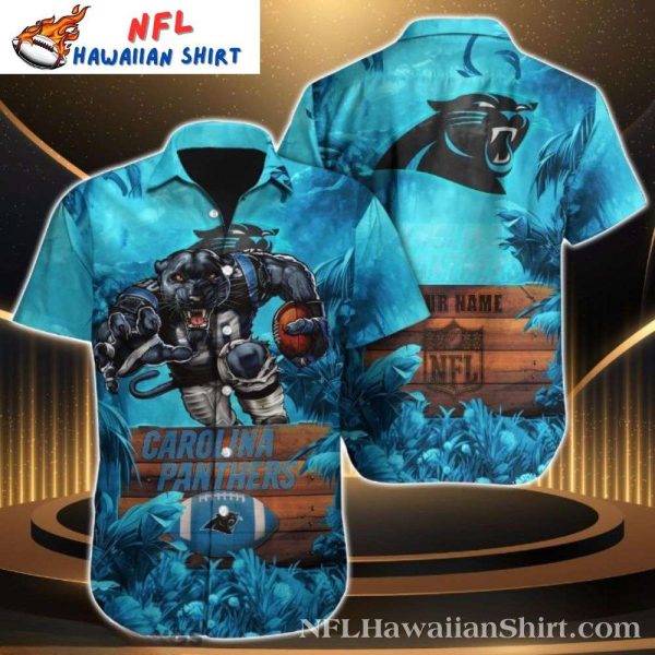 Panthers Mascot Tropical Custom Name NFL Hawaiian Shirt