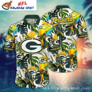 Parrot Paradise – Green Bay Packers Exotic Birds Hawaiian Shirt