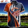 Patriotic Chicago Bears Wave Stripe Hawaiian Shirt – Men’s Star-Spangled Sport