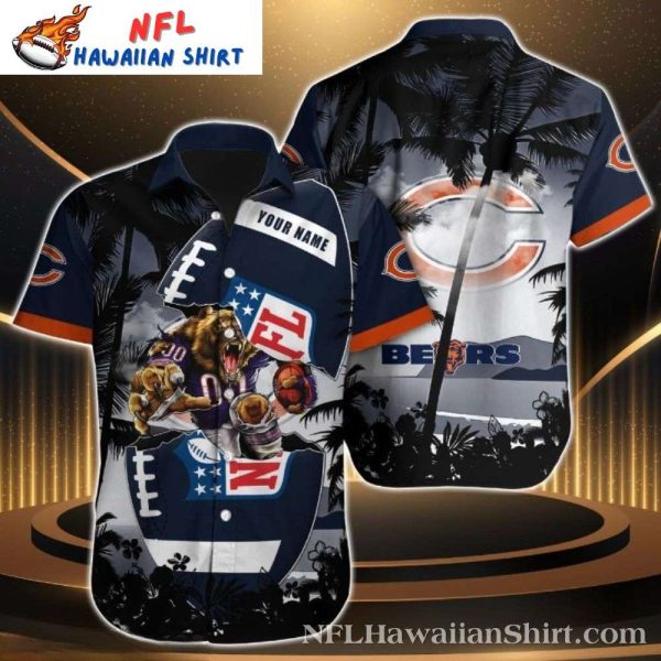 Patriotic Pride Chicago Bears Hawaiian Shirt – Custom Name Option