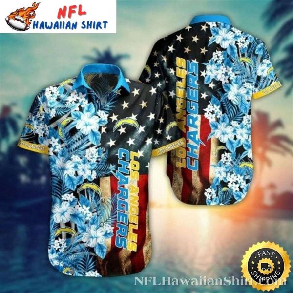 Patriotic Touchdown Los Angeles Chargers Hawaiian Shirt