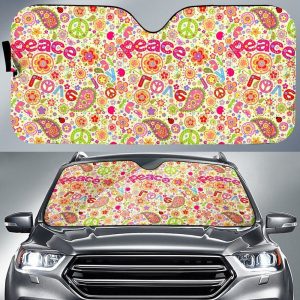 Peace Car Sunshade Custom Flower Peace Car Accessories