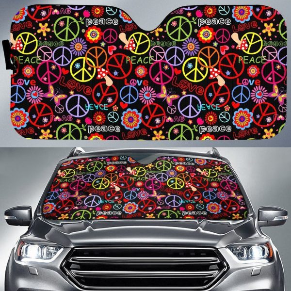 Peace Car Sunshade Custom Love Peace Flower Car Accessories