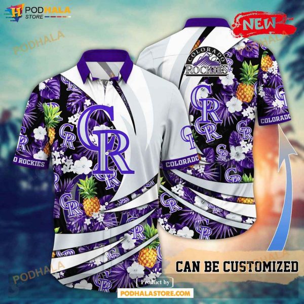 Personalized Colorado Rockies MLB Flower Pineapple Summer Baseball Hawaiian Shirt