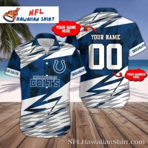 Personalized Indianapolis Colts Fanfare – Custom Name And Number Hawaiian Shirt