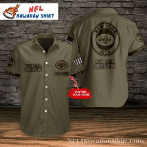 Personalized Military Honor NY Jets Service Aloha Shirt