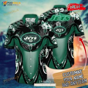 Personalized Name New York Jets NFL Luxury Flower Summer Football Hawaiian Shirt