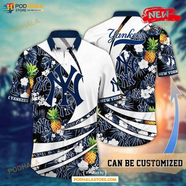 Personalized New York Yankees MLB Flower Pineapple Summer Baseball Hawaiian Shirt