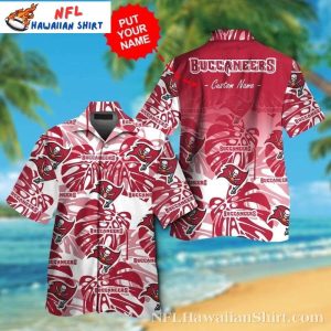 Personalized Tampa Bay Buccaneers Fanatic Red And White Aloha Shirt