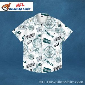 Philadelphia Eagles Nautical Navigator White Hawaiian Shirt