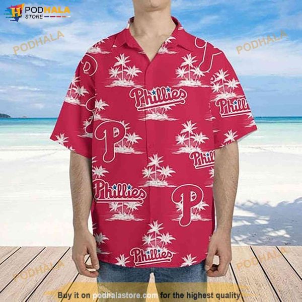 Philadelphia Phillies Hawaiian Shirt Coconut Island Pattern