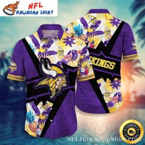 Pineapple And Flower Power Vikings Tropical Hawaiian Shirt