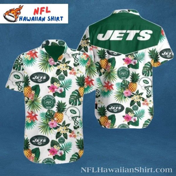 Pineapple Paradise Edition – New York Jets Logo Print Hawaiian Shirt