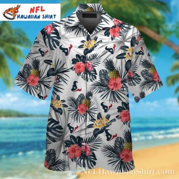 Pineapple Playbook Houston Texans Hawaiian Shirt – Tropical Fruit And Florals