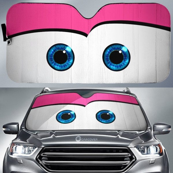 Pink Cute Car Eyes Sun Shade Custom Funny Car Accessories