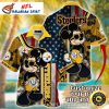 Pittsburgh Steelers Mickey Fanfare Black And Gold Aloha Shirt