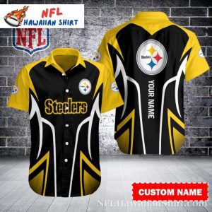 Pittsburgh Steelers Power Play Yellow And Black Flame Personalized Hawaiian Shirt