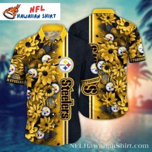 Pittsburgh Steelers Sunshine Floral Blitz Hawaiian Shirt