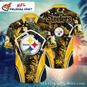 Pittsburgh Steelers Twilight Tropics Silk Touch Hawaiian Shirt