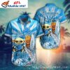 Playful Tiki Totem Baby Yoda Detroit Lions Hawaiian Shirt