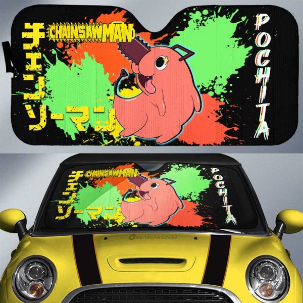 Pochita Car Sunshade Custom Car Accessories