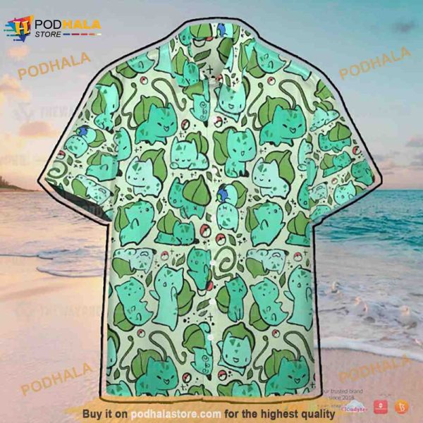 Pokemon Bulbasaur Chibi Funny 3D Hawaiian Shirt