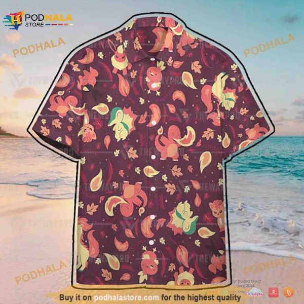 Pokemon Fire Funny 3D Hawaiian Shirt