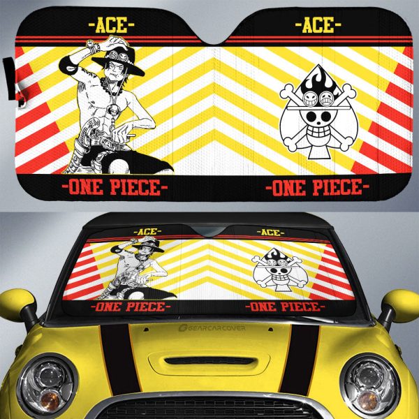 Portgas D. Ace Car Sunshade Custom Car Accessories Mix Manga Style