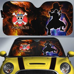 Portgas D. Ace Car Sunshade Custom One Piece Anime Silhouette Style