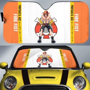 Portgas D. Ace Car Sunshade Custom One Piece Car Accessories For Anime Fans