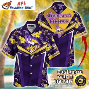 Purple And Yellow Floral MN Vikings Hawaiian Shirt