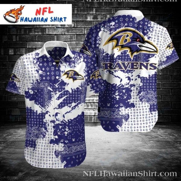 Ravens Bandana Bash – Baltimore Ravens Hawaiian Shirt With Traditional Paisley Print