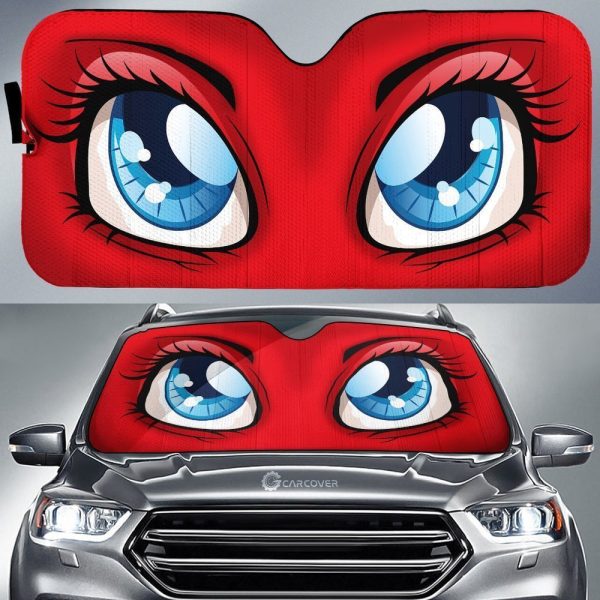 Red Cute Car Eyes Sun Shade Custom Cool Car Accessories