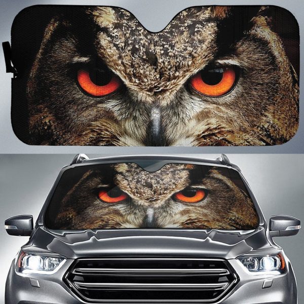 Red Eyes Of Owl Car Sunshade