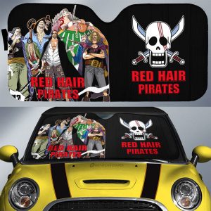 Red Hair Pirates Car Sunshade Custom One Piece Anime Car Accessories